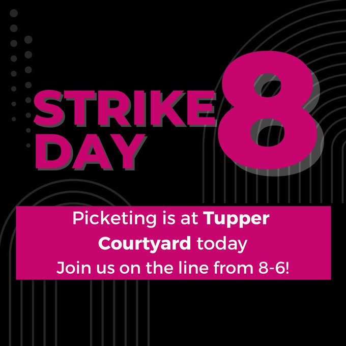 DannyCavanaghns's tweet photo. @CUPE3912 is picketing today at the Tupper Courtyard from 8-6 today. Join striking members on the picket line! #Fairness #DalStrike #solidarity #WageParityForAll #DalWorksBecauseWeWork #Dal #canlab #nslab #unions #novascotia @cupenat  @cupenovascotia @DalhousieU https://t.co/SkntGiRfE1