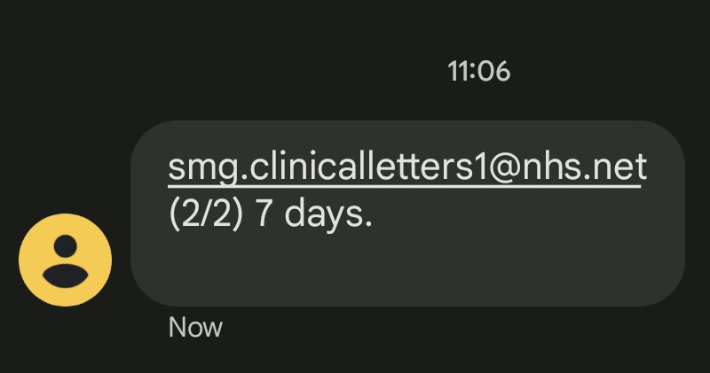 Willrd_'s tweet photo. Sorry did the NHS just curse me? Like... The Ring stylee...? https://t.co/Elhz11YZ8H