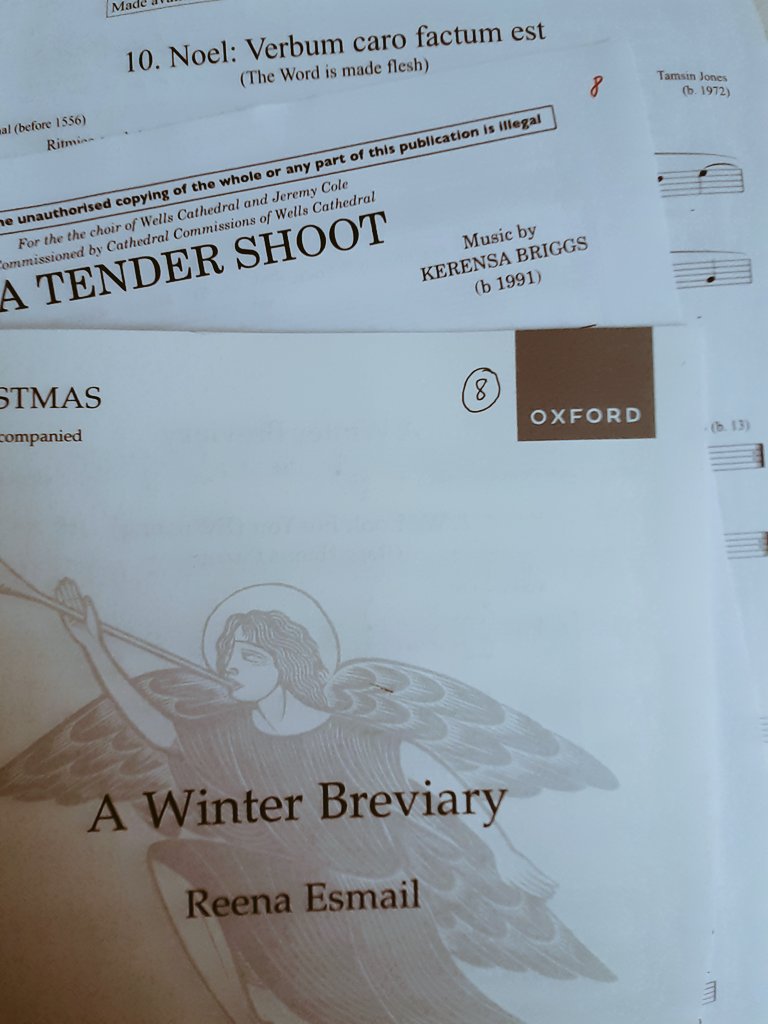 Looking forward to rehearsing this great music tonight, with @GSJchoral at the helm whilst @MattBerry14 is away. Excellent works by @_heyitsreena_ @_kerensabriggs @TamsinJones17 . We'll be performing 3/12/22 @SJE_Arts and 31/12/22 @DouaiAbbey (Reading)