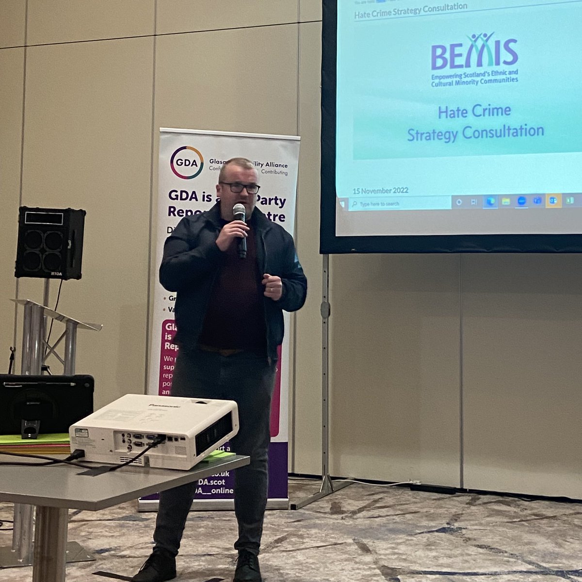 GDA__online's tweet photo. Danny Boyle from @bemis_scotland talks about the incidence of #HateCrime in Scotland. https://t.co/GRyuBLzBiN