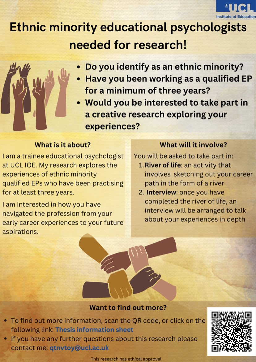Please support this important research study exploring the experiences of ethnic minority EPs #TwitterEPs