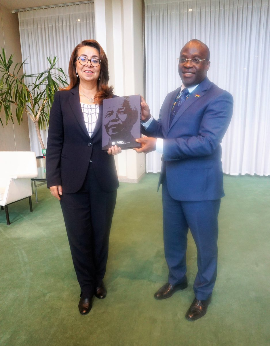 Thank you to Amb <a href="/haroldAgyeman/">Harold Adlai Agyeman</a> for discussing priority areas of Ghana’s Presidency at the #UNSC in Nov. <a href="/UNODC/">UN Office on Drugs & Crime</a> stands ready to continue to support Ghana’s efforts on maritime security in the Gulf of Guinea, #counterterrorism, cybercrime and prison reform.