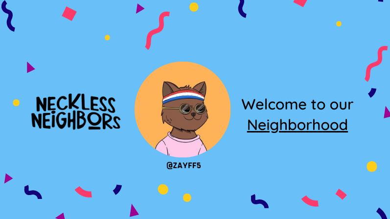 NeighborsList's tweet photo. Welcome @ZAYFF5.
You are whitelisted in @Necklesneighbor ๐๐ป
#NecklessNeighbor #Solana #NFT https://t.co/cY7ulnE0tV