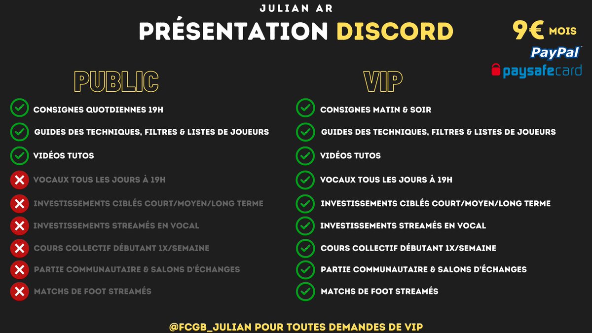 JulianBelot's tweet photo. 🍀Concours VIP novembre

👉1 mois à gagner dans la partie VIP du Discord

💡Pour participer :

🤝Follow @JulianBelot &amp; @FCGB_Julian

🔁RT ce tweet

🗓️Tirage au sort dimanche 30 octobre à 22H sur ma chaîne Twitch

💻Lien Discord : https://t.co/yZcrigXBlM https://t.co/OLeUv8iQlt