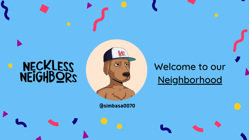 NeighborsList's tweet photo. Welcome @simbasa0070.
You are whitelisted in @Necklesneighbor ๐๐ป
#NecklessNeighbor #Solana #NFT https://t.co/YfCDOZW7mx
