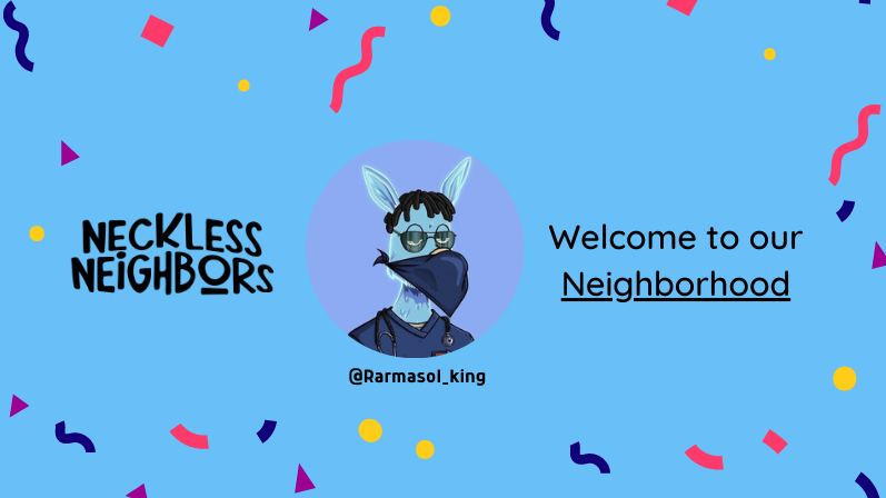 NeighborsList's tweet photo. Welcome @Rarmasol_king.
You are whitelisted in @Necklesneighbor ๐๐ป
#NecklessNeighbor #Solana #NFT https://t.co/hFiGGIvHZp