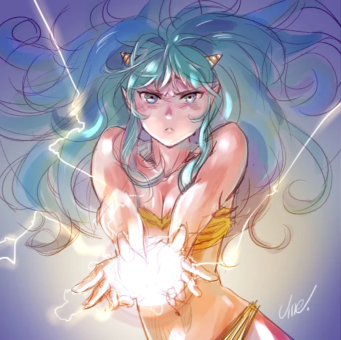 #みんなのラムちゃんみせて 8年くらい前に描いてアップしたら自己流過ぎるせいかかなり拒否反応をもらった絵w(いまちょっと直したけど) 