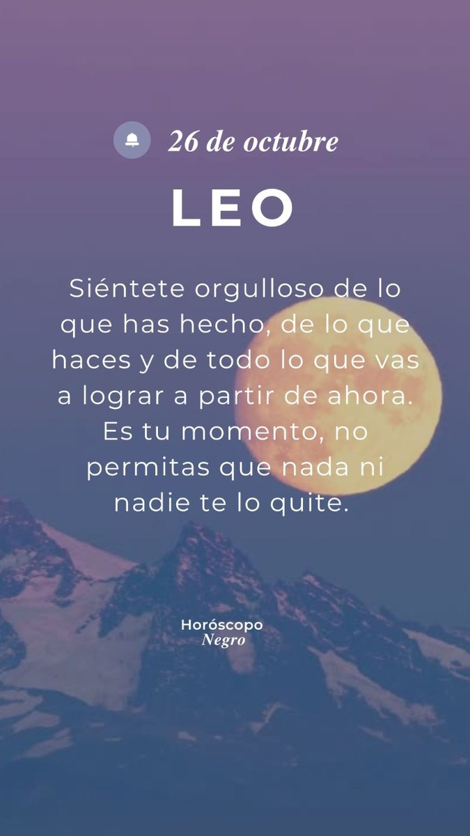 leo_hnegro's tweet photo. El horóscopo diario del 26 de octubre para #Leo ♌️🔮 #horoscoponegro #horoscopodiario https://t.co/sh9lPlLFFT