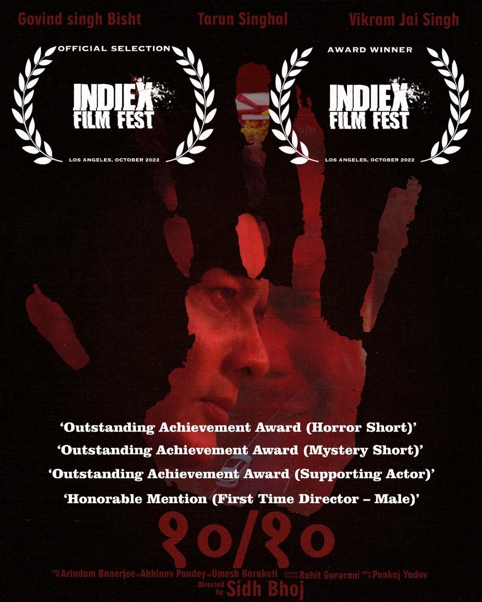 sidhbhoj's tweet photo. Happy to share Our film 10/10 awarded in four categories at the index film festival Los Angeles.

#filmtenbyten @govindsinghbisht @dramatisttarun  @sidhbhoj @tenbyten rohitgururani madan chopra #film #filmawards #hoi #hoibyuvgentertainment #hoibyuvg https://t.co/DlsXuE7cCX