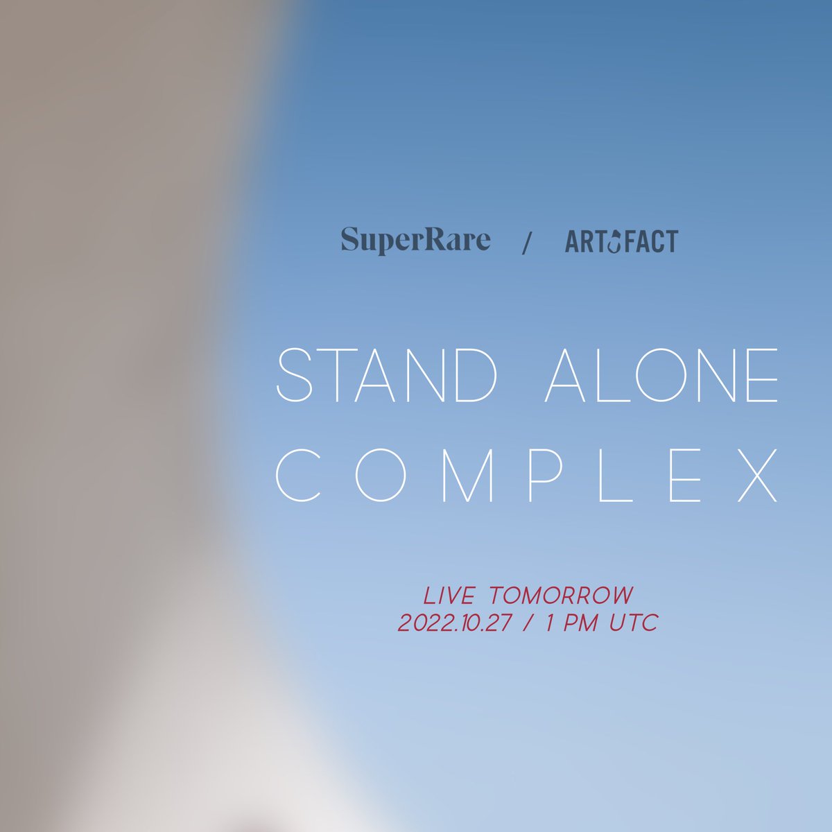 Gm,
It is my absolute pleasure to announce that my <a href="/SuperRare/">SuperRare</a> Genesis piece will drop tomorrow the 27th at 1PM UTC! 

So incredibly excited for this!
Thx again for the amazing opportunity <a href="/ArtifactDotArt/">Artifact</a> 🤍