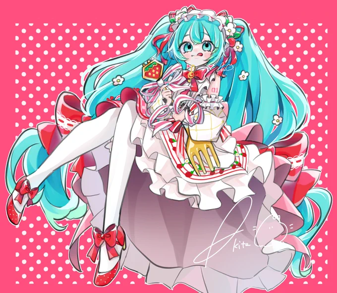 #イラストを4枚貼ると秋風に乗って絵柄を好いてくれる人の元へ届くらしい #初音ミクちょっと前のイラストも再掲 