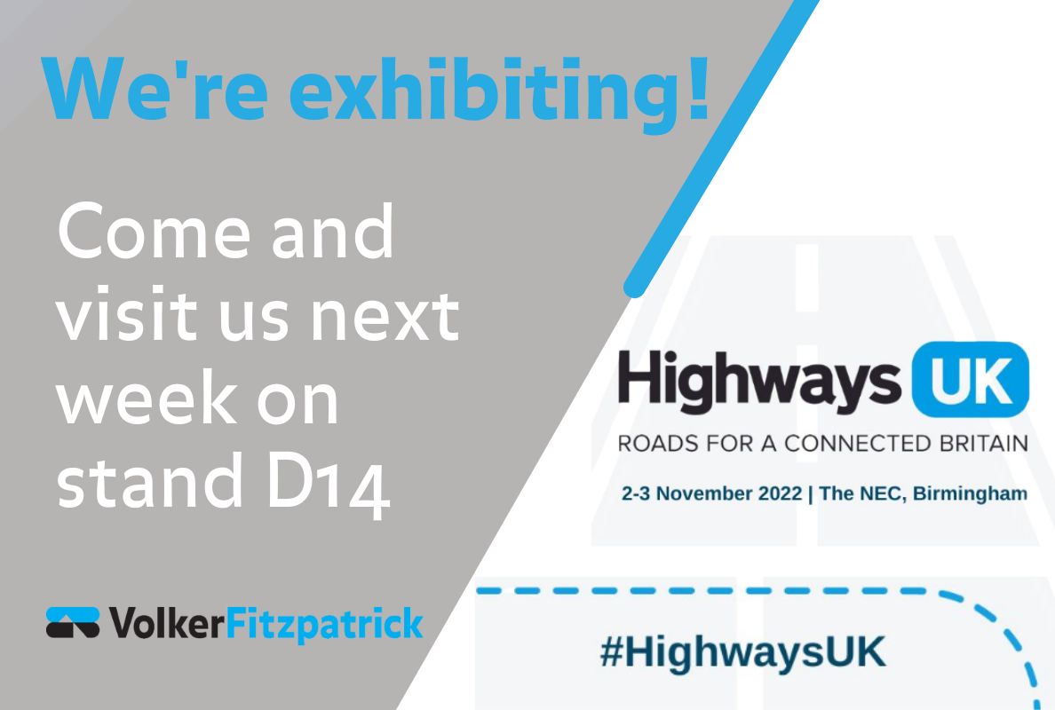 We’re pleased to announce that we are exhibiting at this years #HighwaysUK event being held at the NEC Birmingham on 2 and 3 November – Stand D14

Do come and see us on the VolkerWessels stand to discover everything we have to offer. Free tickets here - lnkd.in/dgaPyPw