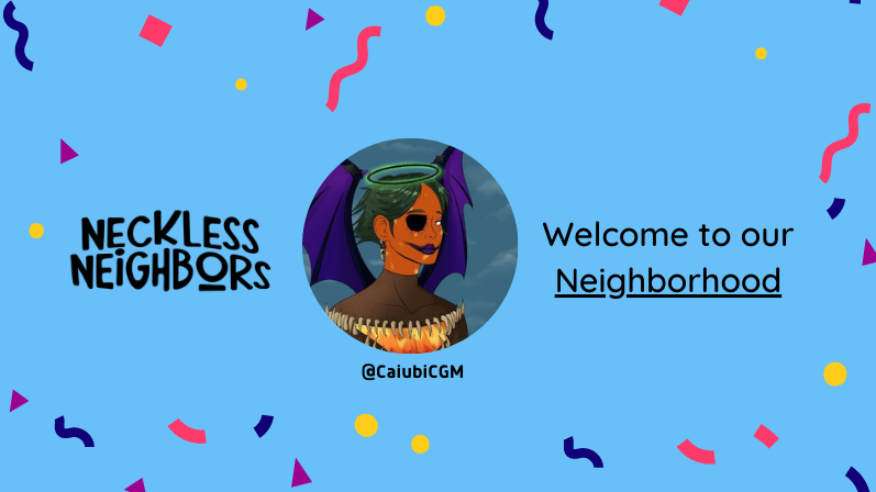 NeighborsList's tweet photo. Welcome @CaiubiCGM.
You are whitelisted in @Necklesneighbor ๐๐ป
#NecklessNeighbor #Solana #NFT https://t.co/HXf0gZd41e