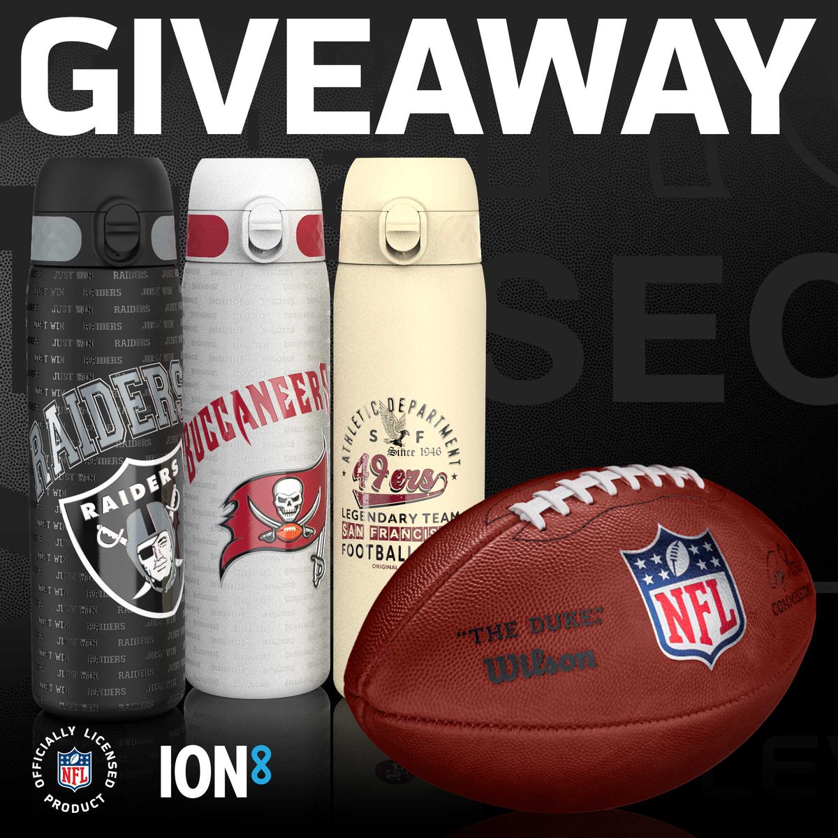 ion8leakproof's tweet photo. To celebrate our new @NFLUK Officially Licensed range we are giving away your choice of bottle AND an official Duke NFL Ball🏈(£125)
ENTER:
1 Follow @ion8leakproof + @NFLUK
2 Like this
3 Retweet using #ION8NFLUK
2 winners will be selected on 06/11 at 12pm
https://t.co/Hd4nS4r2MX https://t.co/CStPNlOT3m
