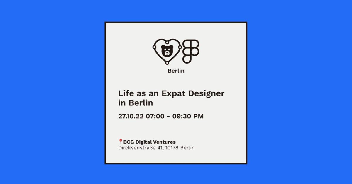 carolinadlsota's tweet photo. Join us tomorrow for the @fof_berlin event in #Berlin at the @BCGDV office! 

I will be speaking about “Being a #Design #Expat in Berlin”, from finding a job to working, side projects, german lessons, and staying inspired 🥨✨. 

Register here 👉 https://t.co/l02qKTBbSG https://t.co/EIS3E4xTug