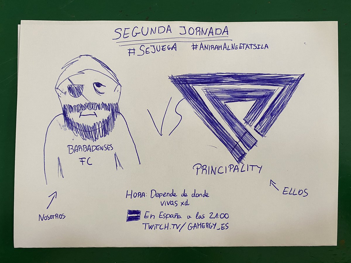 BarbadensesFC's tweet photo. Hoy #SeJuega. Segunda Jornada de la  liga #RoadTo @Gamergy contra @Principality_es.

A ver si hoy ganamos, supongo que sí, pero nunca se sabe. https://t.co/4dchDHU5cV