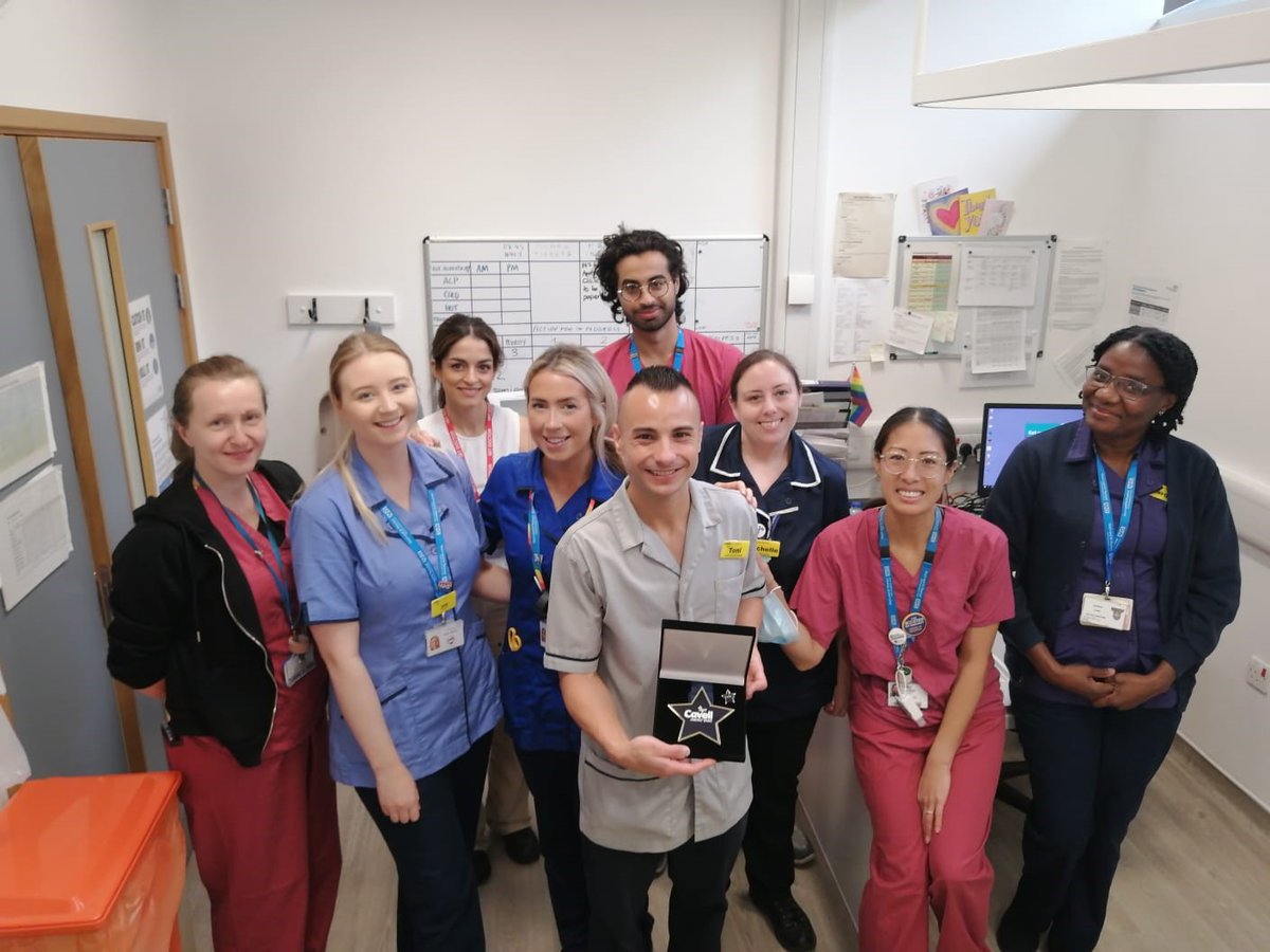 A huge congratulations to our nursing assistant Toni Borreda, who received a Cavell Star Award for going above and beyond to support our hand trauma patients. He's also a wellbeing champion who supports his team with their motivation and fitness levels. #TeamGSTT