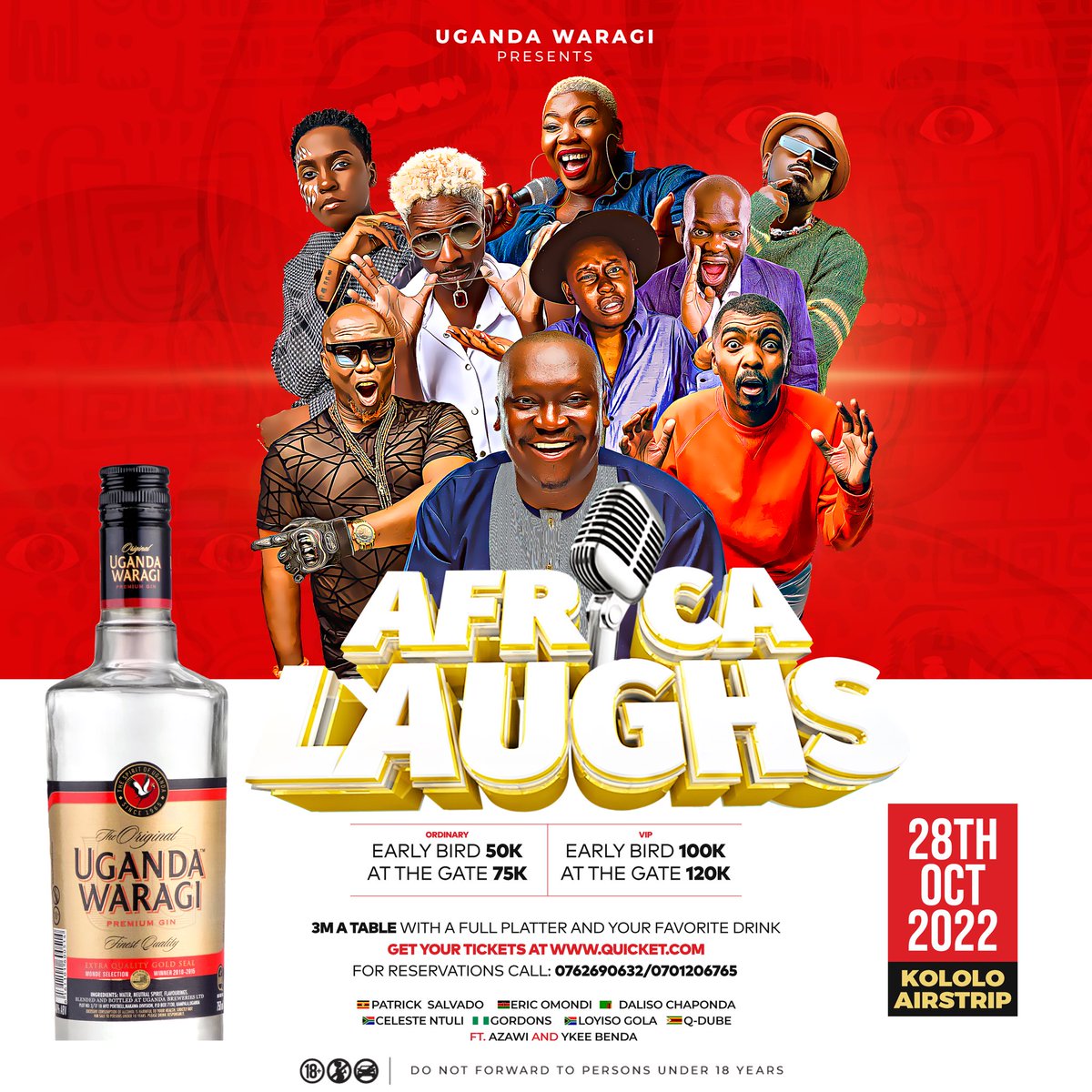 882SanyuFM's tweet photo. #AD
It is #TheSpiritThatBindsUs presenting #AfricaLaughs happening this Friday.
Join us and let’s have a good time because #UGLaughs https://t.co/CrgnapUlHr