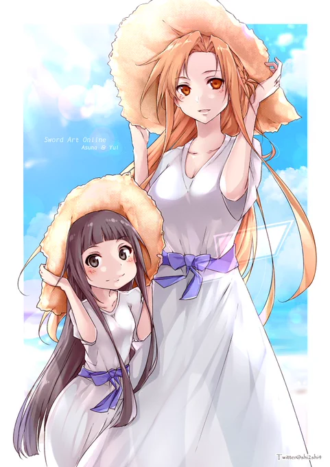 アスナさんとユイちゃん、描き描き#sao_anime 