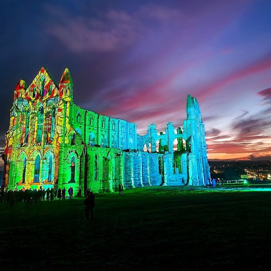 MuseumsOfWhitby's tweet photo. Don’t miss this years illuminations at Whitby Abbey. They’re on now until the 31st October! Tickets on the door, or book online 🧛🏼♂️
#whitbyabbey #museumsofwhitby #abbey #illuminatedabbey #whitby #yorkshirecoast #yorkshire #museums #coastal https://t.co/fYLuurDBmz