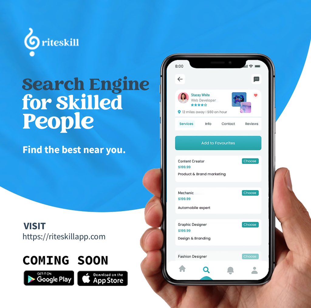 riteskillapp's tweet photo. Find and hire the best skilled people near you and internationally, only on the Riteskill app. Coming Soon.

Dm us your email to get notified when live.

Read more https://t.co/yiwfCmNI5h 

#riteskill #sidehustle #jobs #remotejobs #ghana #explore #artisans #skilledpeople #talents https://t.co/vx6fcv5N9a