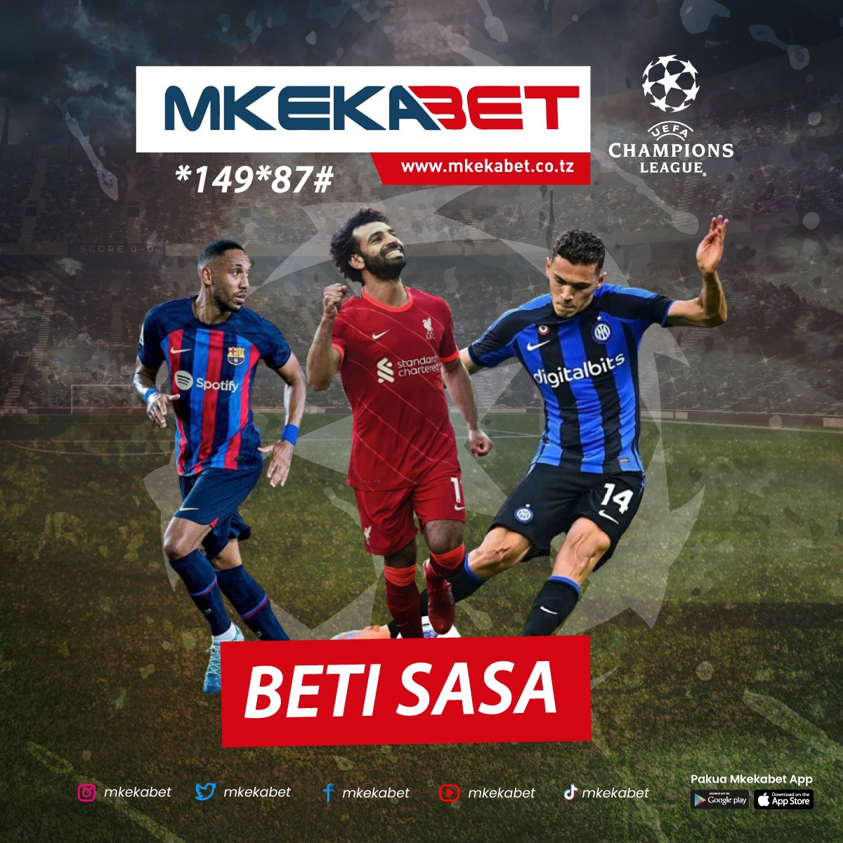 MkekaBet's tweet photo. Usijaribu kupitwa na jambo Leo usiku katika michuano ya Ligi ya Mabingwa barani Ulaya 

Zaidi ya mechi 10 za Ligi mbalimbali zipo mkekani Ila UEFA CHAMPIONS ndiyo Kama zoote 

https://t.co/m6dHQMMo1q 

#mkekabet #washindiwalipo https://t.co/5xpGiaEq5v
