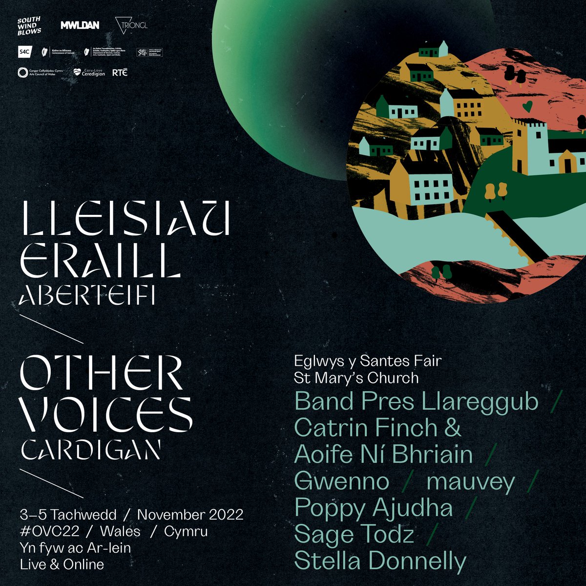 OtherVoicesLive's tweet photo. .@PoppyAjudha & @lovemauvey will be performing live from St Mary's Church alongside Mercury Prize Nominee @gwennosaunders, Celtic pioneers @CatrinFinch & @AoifeNiBhriain, Welsh drill artist @SageTodz, indie-pop superstar @stelladonnelly & the brilliant @LlareggubBrass ❤️ https://t.co/OjeU73Hidj