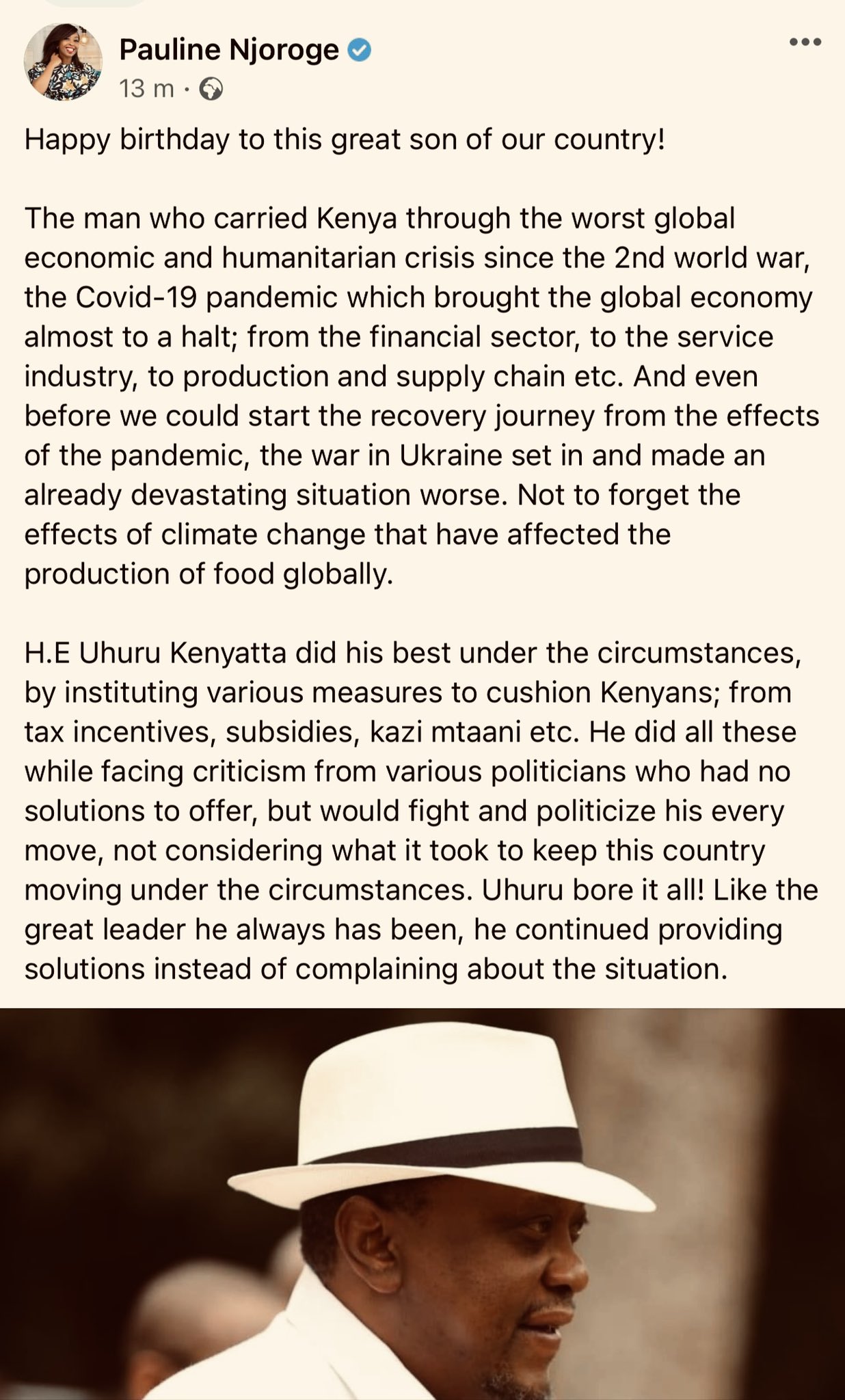 Happy birthday H.E Uhuru Kenyatta. 