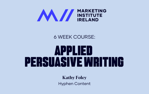 The 6 week course in Applied Persuasive Writing
 will return on 9th November. 

Discover how to sharpen your writing skills, and learn tips for writing clear, and persuasive content with 
<a href="/KathyFoley/">Kathy Foley / Cáit Ní Fhoghlú</a>

LEARN MORE: mii.ie/applied-persua…