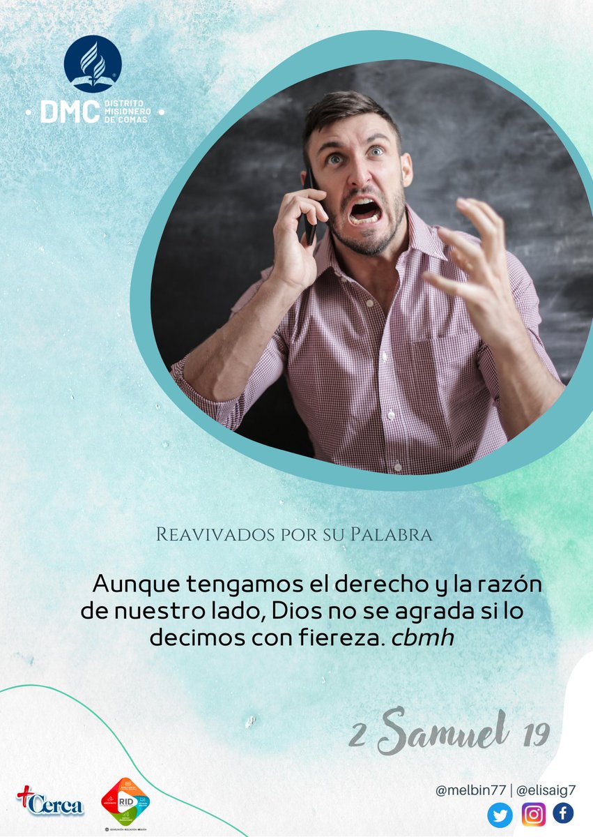 Melbin77's tweet photo. 1️⃣Las discusiones, son diálogos entre sordos, en la que cada uno cree tener la razón;
2️⃣Las discusiones muchas veces se salen del tema, para abordar otros, y se termina ofendiendo al “contrincante”.
#2Samuel19
#PrimeroDios #rpsp #YOVOY #DMComas | unadeca https://t.co/xkUOdMxmiR