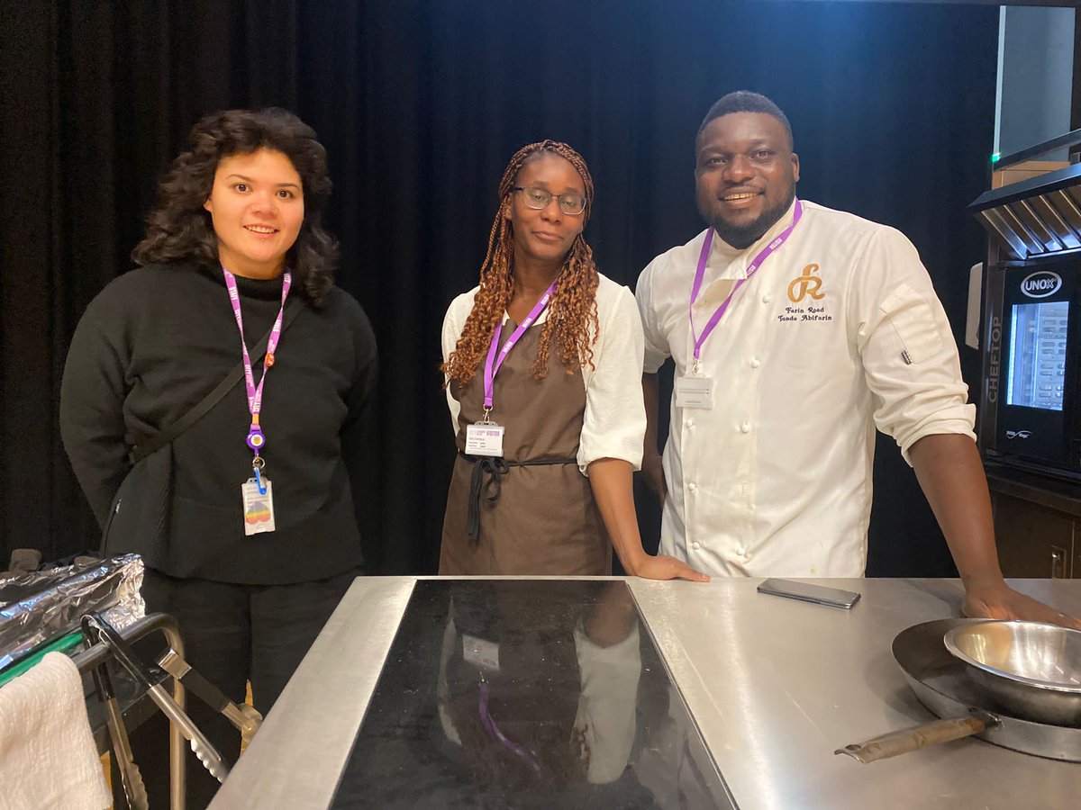 city_sa's tweet photo. Our students had a great time last night celebrating #BlackHistoryMonth at chef Tunde Abifarin’s Pan-African cuisine cooking demo! 👍 Thanks to everyone for coming! #BHM2022 https://t.co/Ir6eMf2p5T