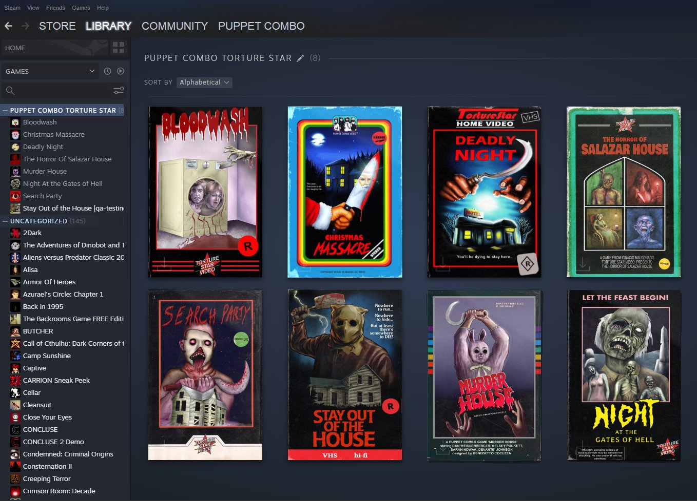 PUPPET COMBO 🎃 on X: The Steam Halloween Sale is on. Catch up on all Puppet  Combo and Torture Star Games Your library could look like this    / X