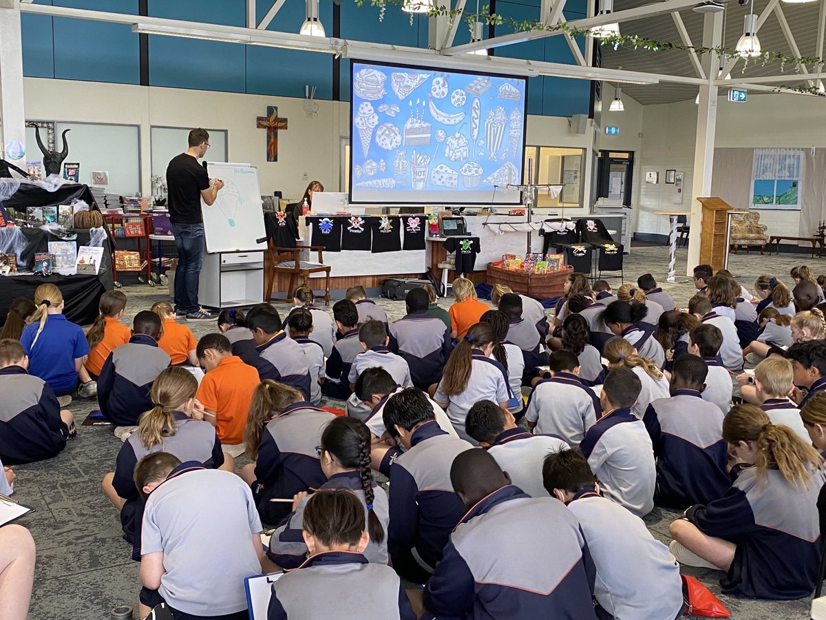 AislingPForbes's tweet photo. Year 1-6 loved their incursion with @CameronStelzer this week. The next generation of young authors and illustrators have been inspired #HCCEllenbrook https://t.co/8vRpUS4BiP