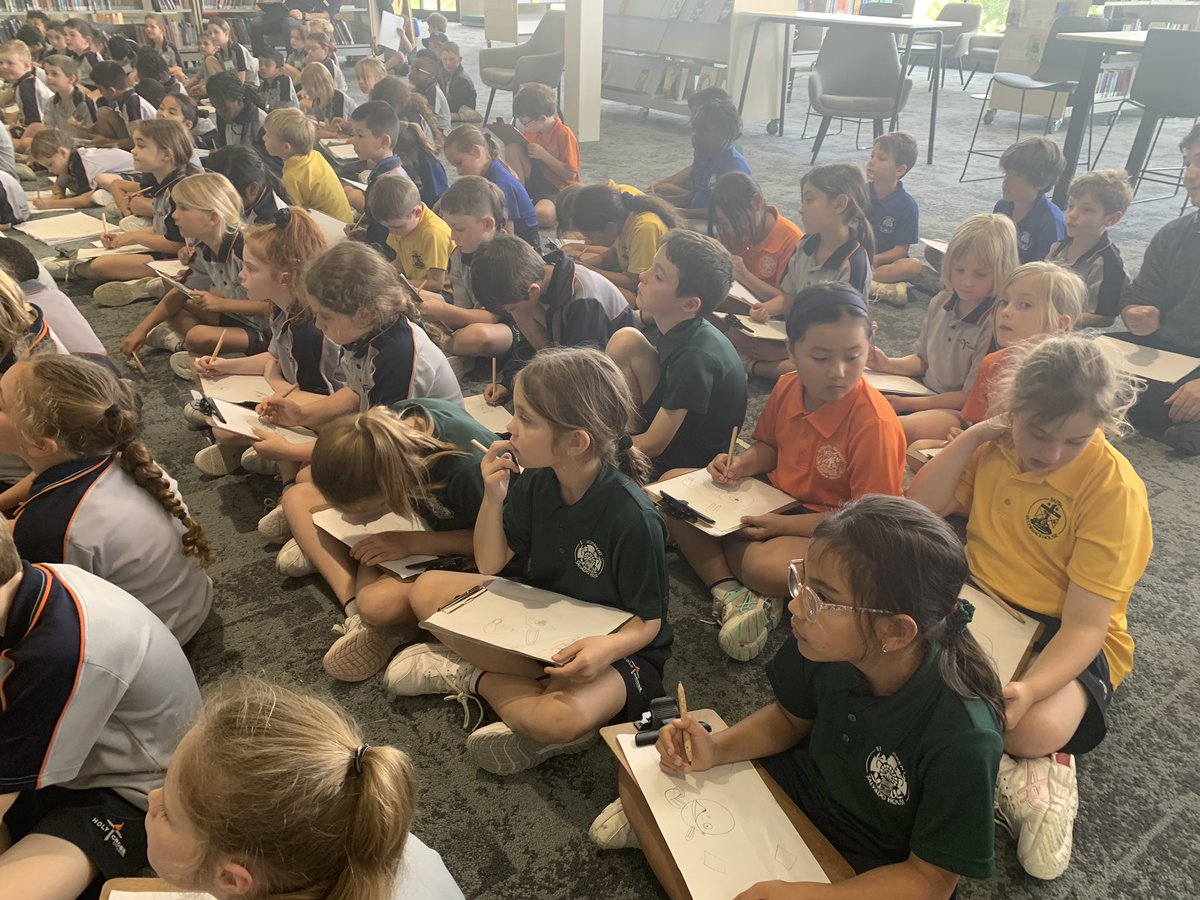 AislingPForbes's tweet photo. Year 1-6 loved their incursion with @CameronStelzer this week. The next generation of young authors and illustrators have been inspired #HCCEllenbrook https://t.co/8vRpUS4BiP