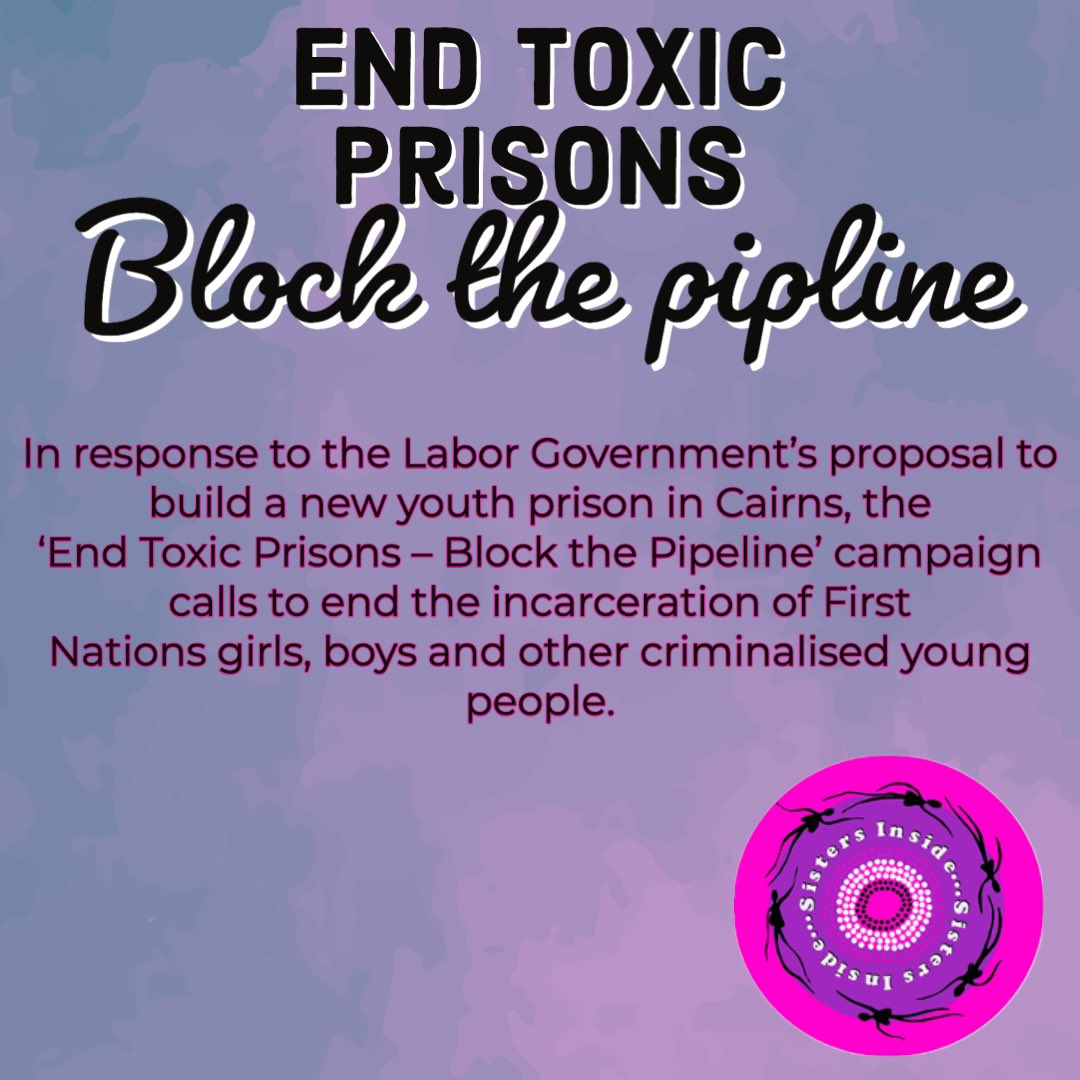 We demand a moratorium on building youth prisons Contact @AnnastaciaMP @camerondickqld urgently to demand that funds must be distributed to the community & not to build prisons for First Nations children #endtoxicprisons #nojusticenopeace #blockthepipeline #freeher