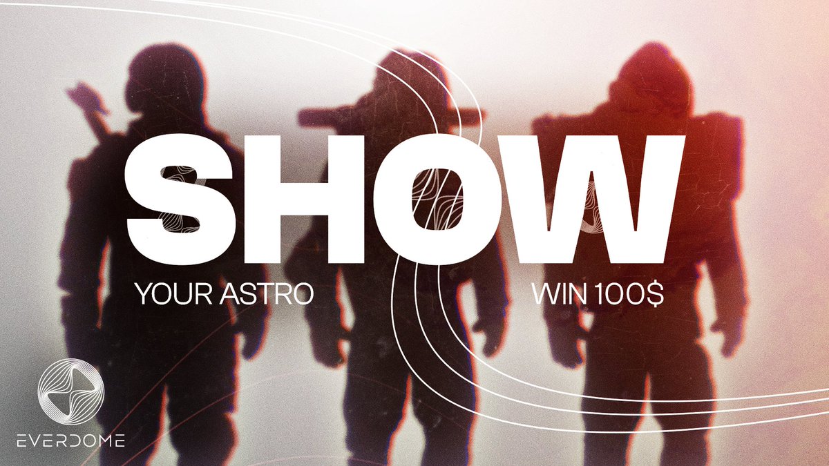 humainweb3's tweet photo. 👨‍🚀Win $100 in USDT &amp; celebrate our Astro NFT Drop🚀

1️⃣ Follow @DOME_community
2️⃣Tweet an image of your Astro NFT
3️⃣ Tag: @Everdome_io 
4️⃣ Add: #NFTs &amp; #GetYourAstroNFT

🏆 10 Winners picked at random on Friday, &amp; prizes sent to NFT holder's wallet.

#TheJourneyHasBegun https://t.co/kXDIYeGA0i