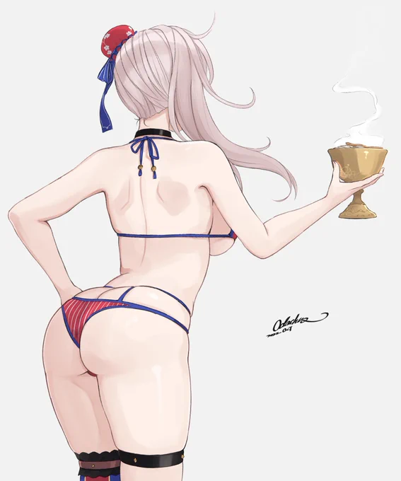 水着武蔵ちゃんDay3作畫時長1HRうどん食べたい#FGO 