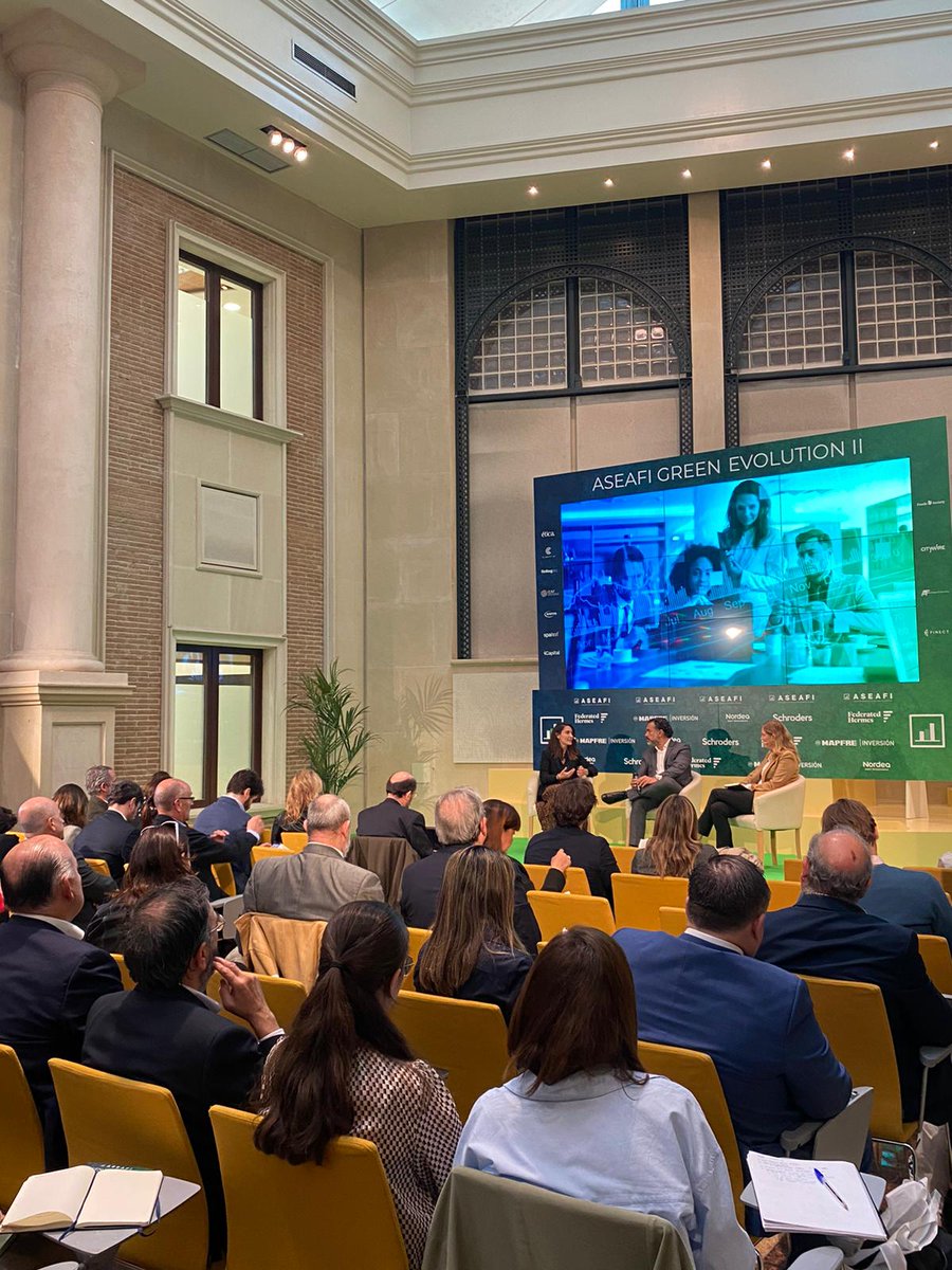ASEAFI's tweet photo. ➡ Conocemos la readaptación del producto #ESG con Ana Rosa Castro (@NordeaAM), Melanie Lange (@FederatedHermes) y nuestro presidente Fernando Ibáñez (@Etica_site) en este #ASEAFIGreenEvolution  
#Mifid #eventosASEAFI https://t.co/pSnac1MMIW