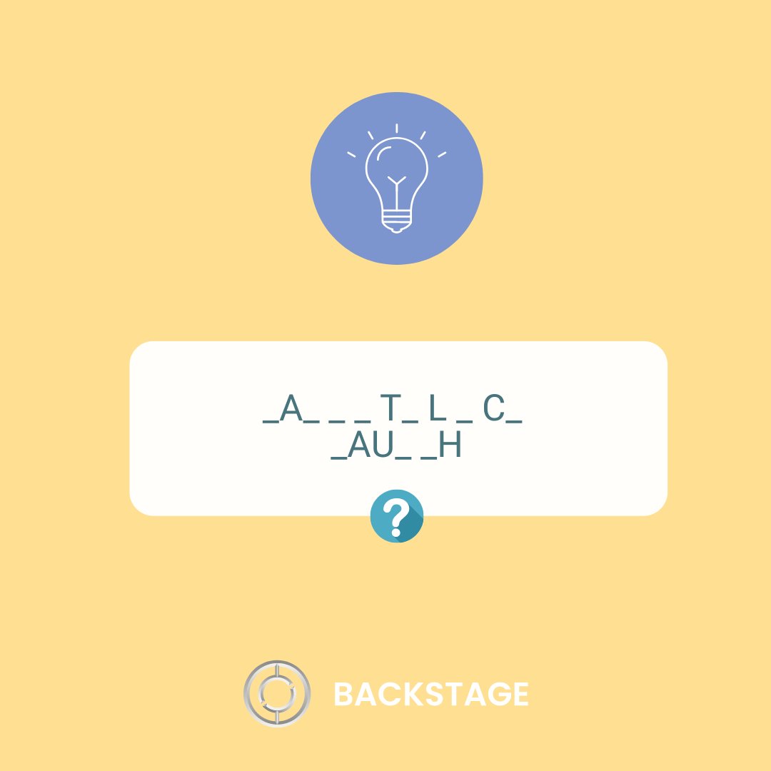 🌞 Wednesday is such a perfect day to hear some good news, don't you agree?

We are thrilled to share that our new campaign is around the corner!
This time we gonna celebrate:
_A_ _ _ T_ L _ C_    _AU_ _H!
( Guess the keywords! 🚀) 

Stay tuned!
#BackstageNews #NFT