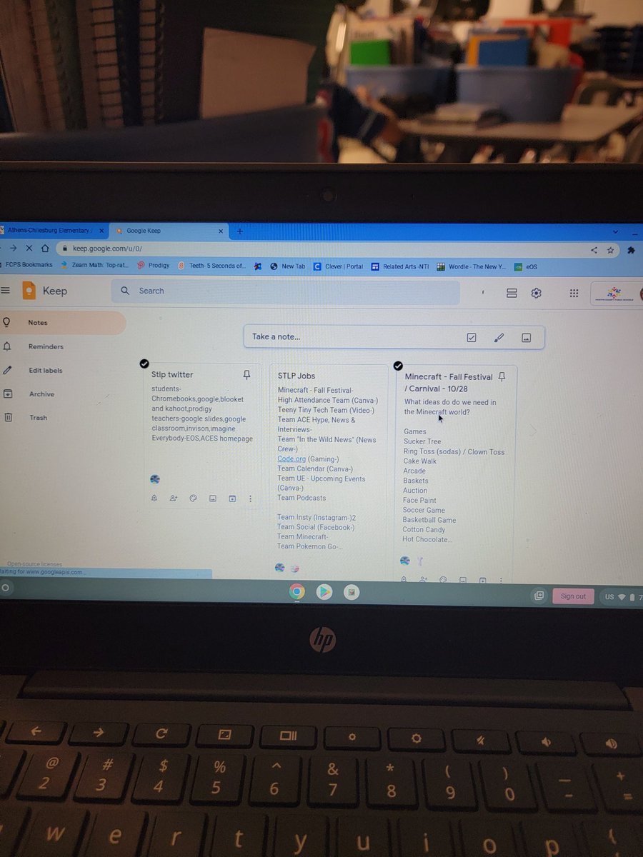 AceStlp's tweet photo. ACE is using Google keep to keep track of notes and to brainstorm ideas in Google Keep and we LOVE it!! @FCPSKY @GoogleForEdu @STLPKentucky #daretosoar @ACE_EaglesSOAR https://t.co/IzZAgM39d8