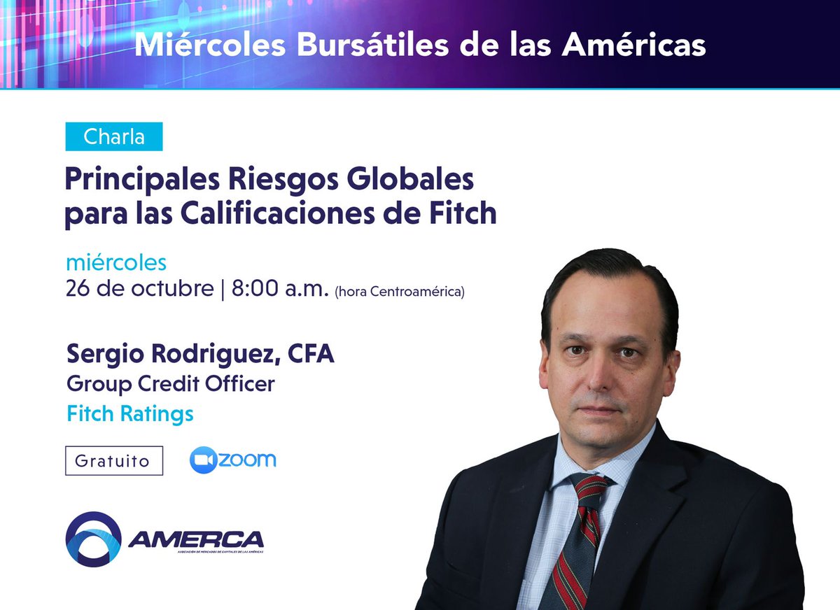DCSX_co's tweet photo. Join us today, for the next session of Miércoles Bursátiles de las Américas 2022: "Main Global Risks for Fitch Ratings" 👉https://t.co/iE8229816d
@LatinexBolsa @BVGEcuador @BVdNicaragua @valoresbvq @bolsard @bvnsagt @BolsaCR https://t.co/Bqy1RcX2VP
