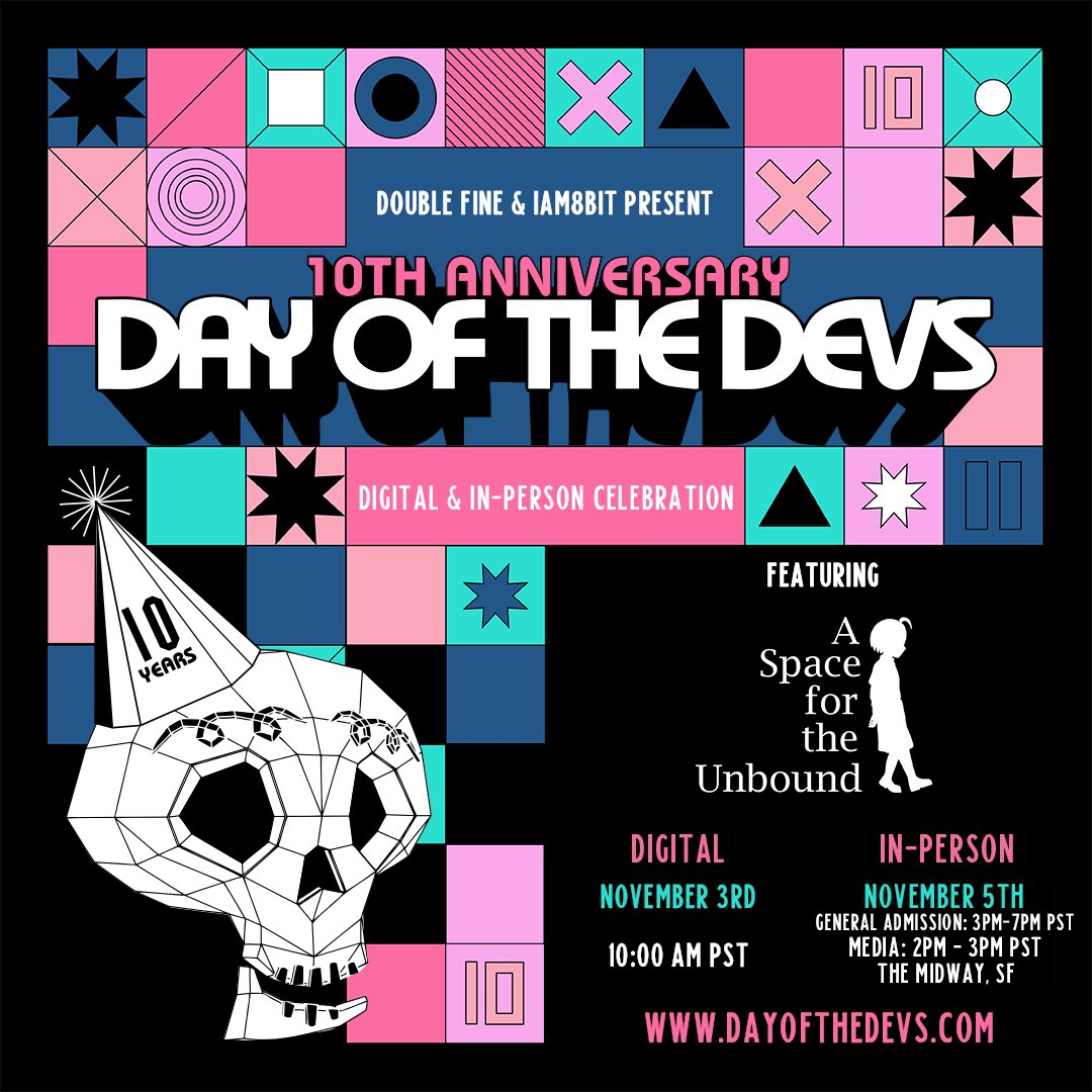 Attention, Space Divers! 📕💫 A Space For The Unbound is participating in the Day of the Devs 10th Anniversary Digital Showcase! Mark your calendar for 📕 November 3rd, 2022 🔴 LIVE on Youtube & Twitch! See you all! @dayofthedevs @DoubleFine @iam8bit #dayofthedevs
