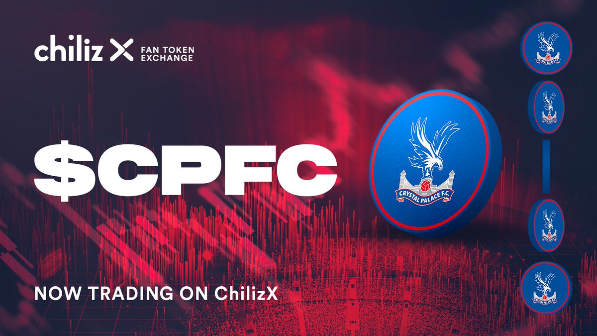 📢 The @CPFC $CPFC Fan Token is now trading on Chiliz𝐗 Trade $CPFC now 👉 bit.ly/TradeCPFC $CPFC ⚡️ $CHZ