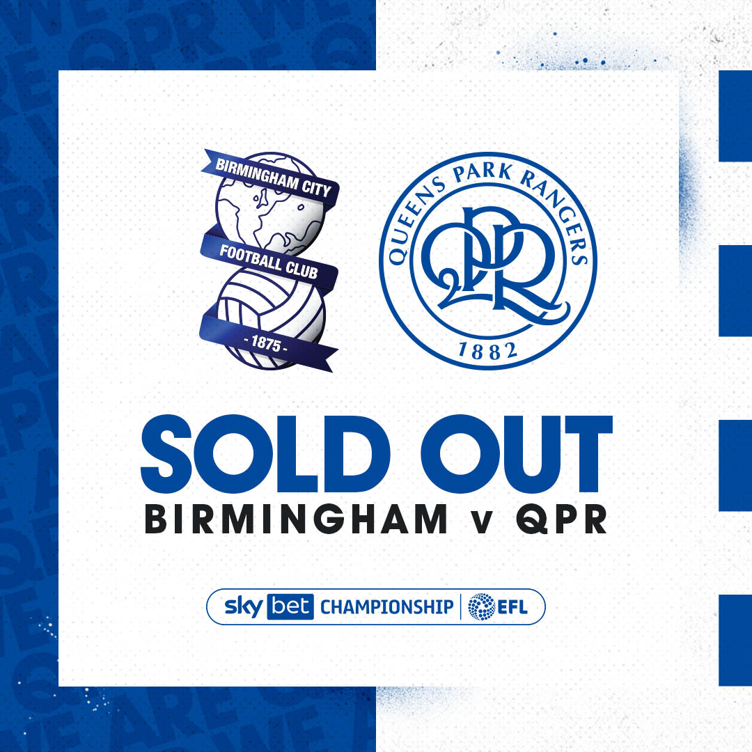 🔜 Another 𝗦𝗢𝗟𝗗 𝗢𝗨𝗧 away end. Who's got a ticket for Friday night? 🙋 #QPR | #BIRQPR