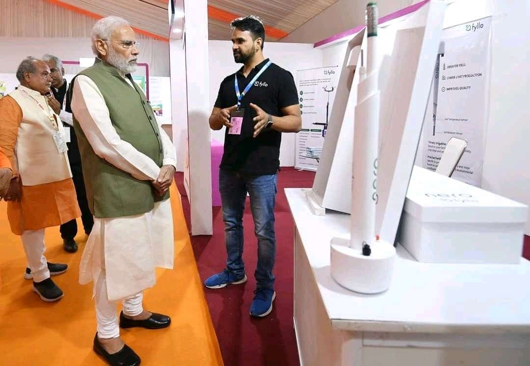 icar_nivedi's tweet image. Ministry of Agriculture &amp;amp; Farmers Welfare (MoAFW) had organized "PM Kisan Samman Sammelan" on 17th and 18th October 2022 at ICAR-IARI, New Delhi for the farmers and other stakeholders.
Our startup, "Fyllo", one among the top 10 startups selected by the ministry which is (1/2)