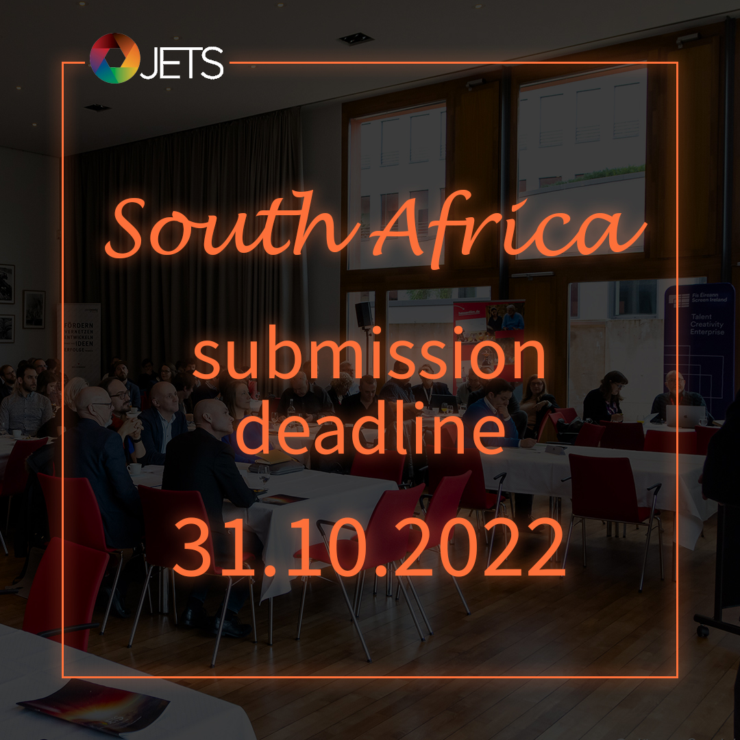 Don’t Miss It! Next Monday October 31st, is the JETS Initiative submission deadline for South Africa. Get your project materials together and hand them in. We wish you good luck. #film #wepfilms