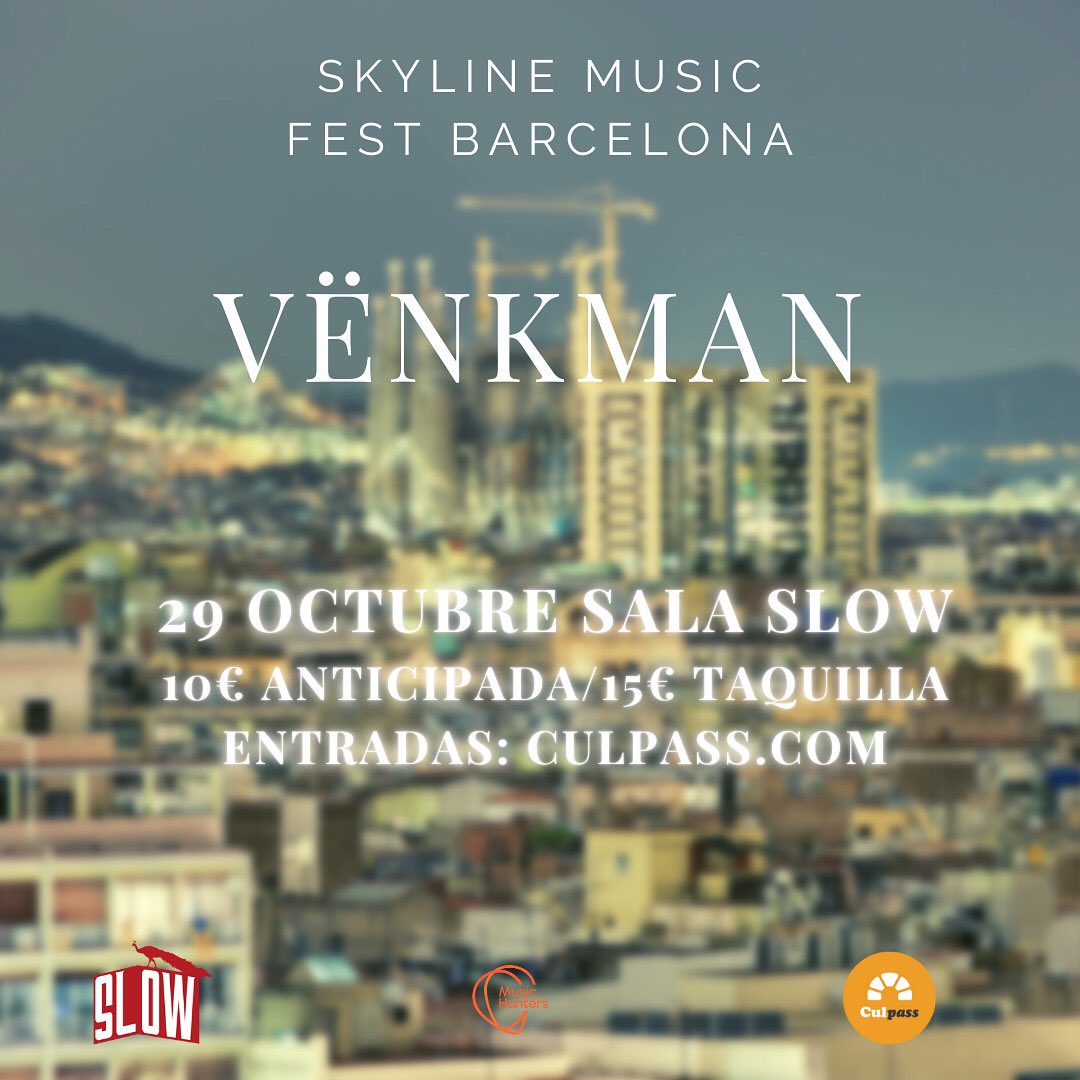 fest_skyline's tweet photo. Este sábado hay jaleo del bueno en @SlowBarcelona con la llegad de @somosvenkman y su disco #PausaDramatica .

Entradas: https://t.co/BIhmZDXDTg https://t.co/Ozun8l1AWv