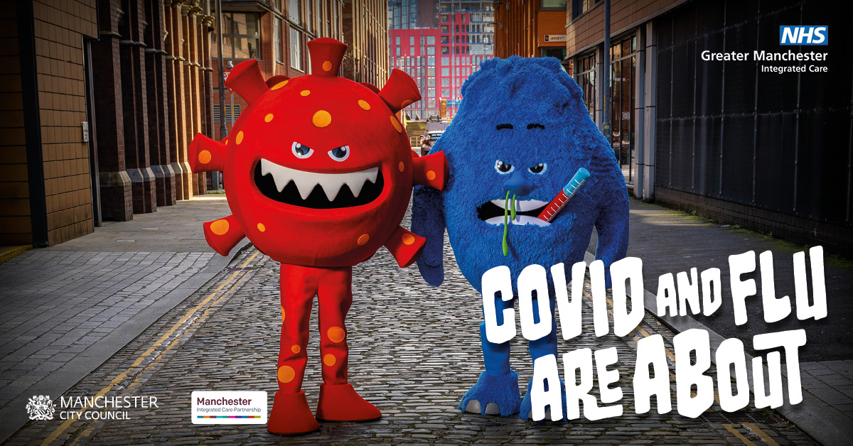 Manchester - Don’t let these two get in your way. 💉 💪 
We can all keep Manchester moving this winter with a free Covid-19 autumn booster and annual flu vaccine. 

Find out if you're eligible and book yours today. 👇
manchester.gov.uk/getmyjab