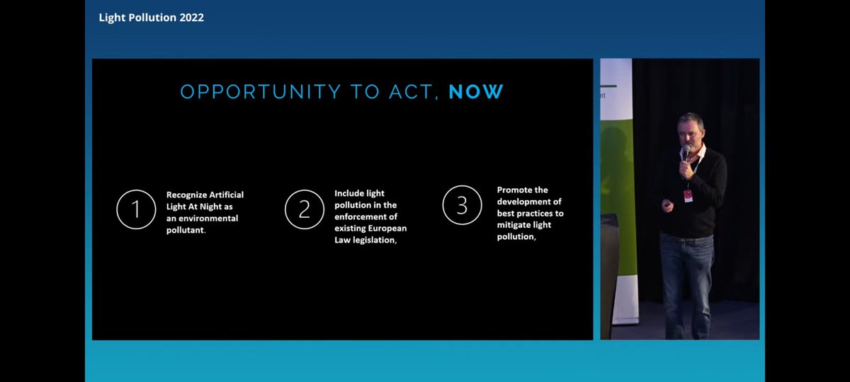 Great talk by Ruskin Hartley @IDADarkSky. 'To reclaim the night via the sense of wonder dialogue and action is much needed'. #lightpollution2022 #sustainablelighting  #artificiallightatnight