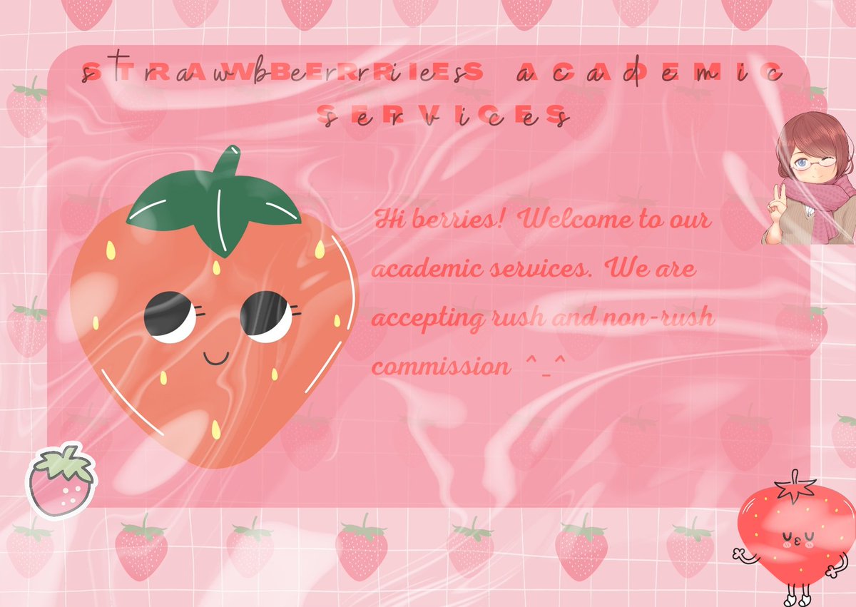 berrieacademics's tweet photo. Hi berries! Are you having trouble with your acads  and in search of a commissioner who has affordable rates? Luckily, you've found someone who can assist you. We accept both rush and non-rush commissions at a low cost with high-quality outputs.
#Lf commissioner
#Lf clients https://t.co/yJoxdaAF1H